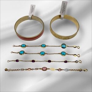 Elegant Fashion Gold and Multicolor Children’s/Young Adult Bracelet 6 Piece Set